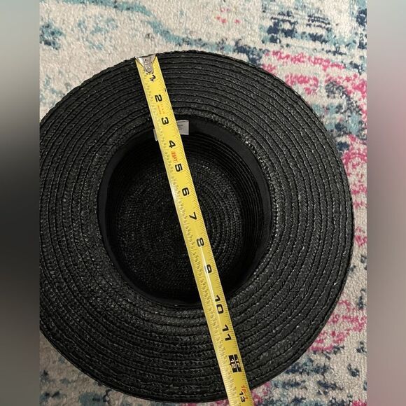 Vintage Straw Hat With Plastic Chain Hat Band Black - Picture 8 of 8